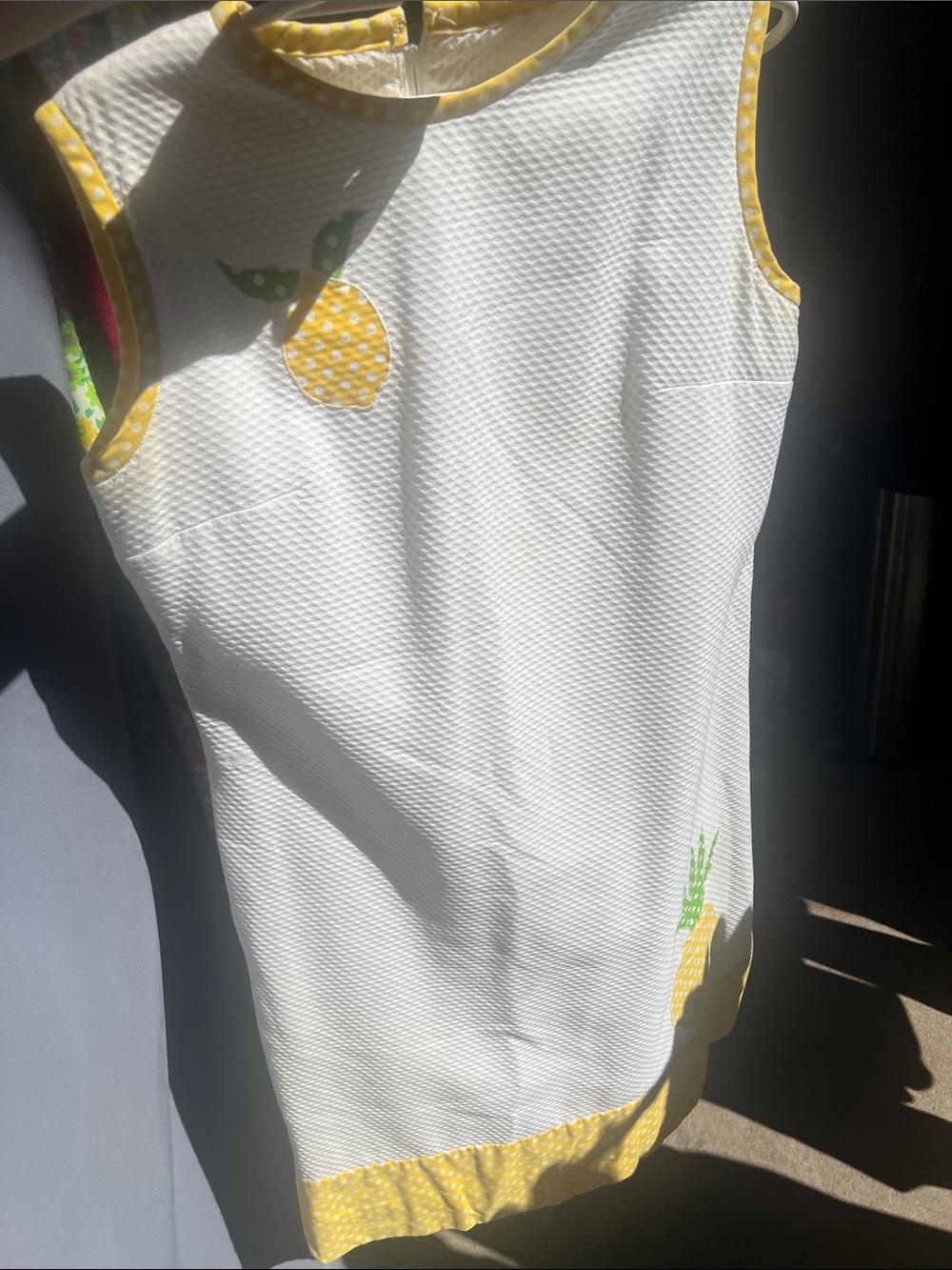 White Sleeveless Tunic with Yellow Lemon Appliqués